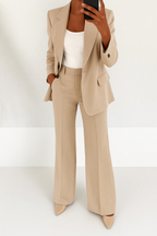 Elegante Damen Kombination Zweiteiler Blazer und Hose