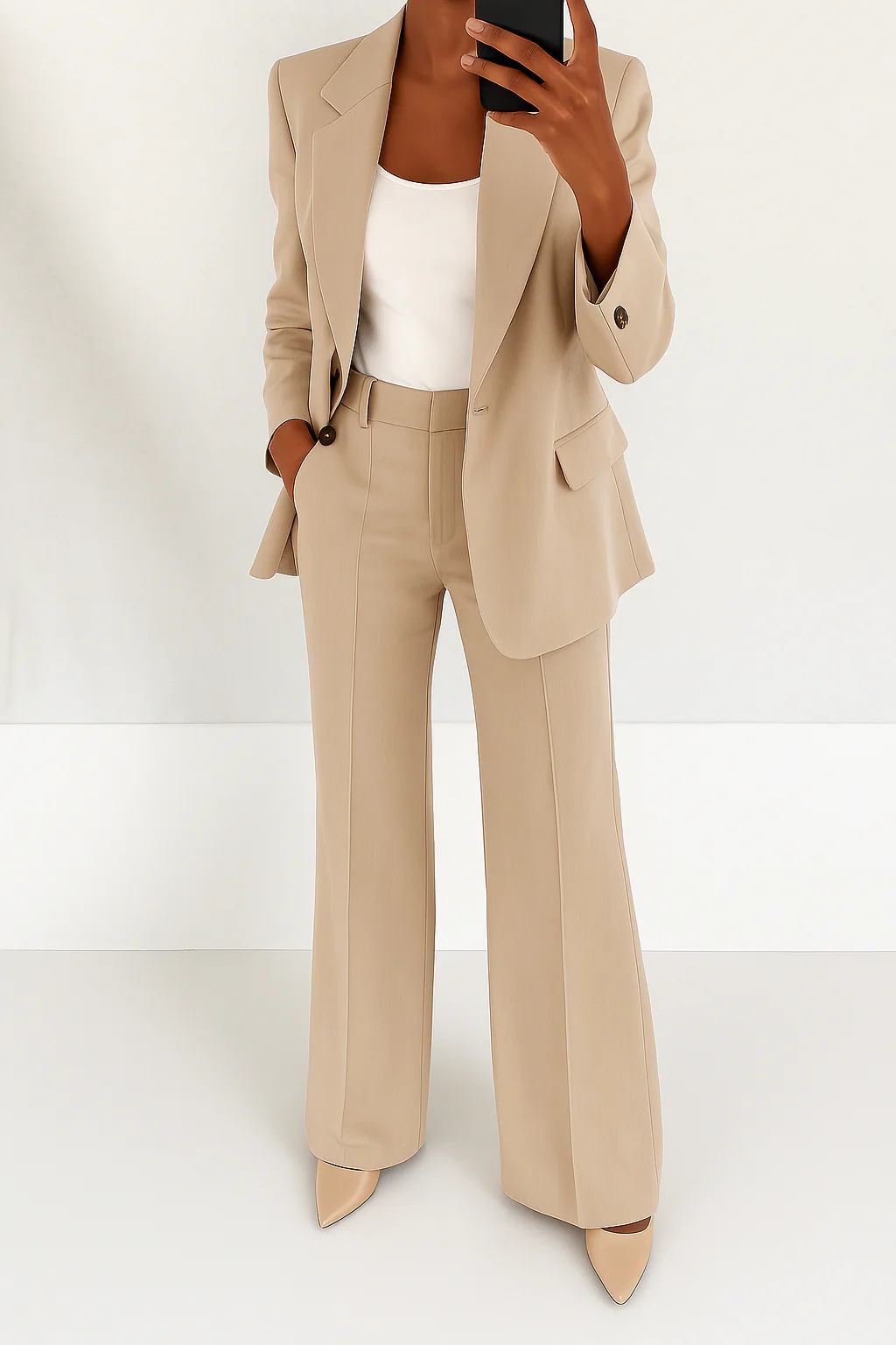 Elegante Damen Kombination Zweiteiler Blazer und Hose