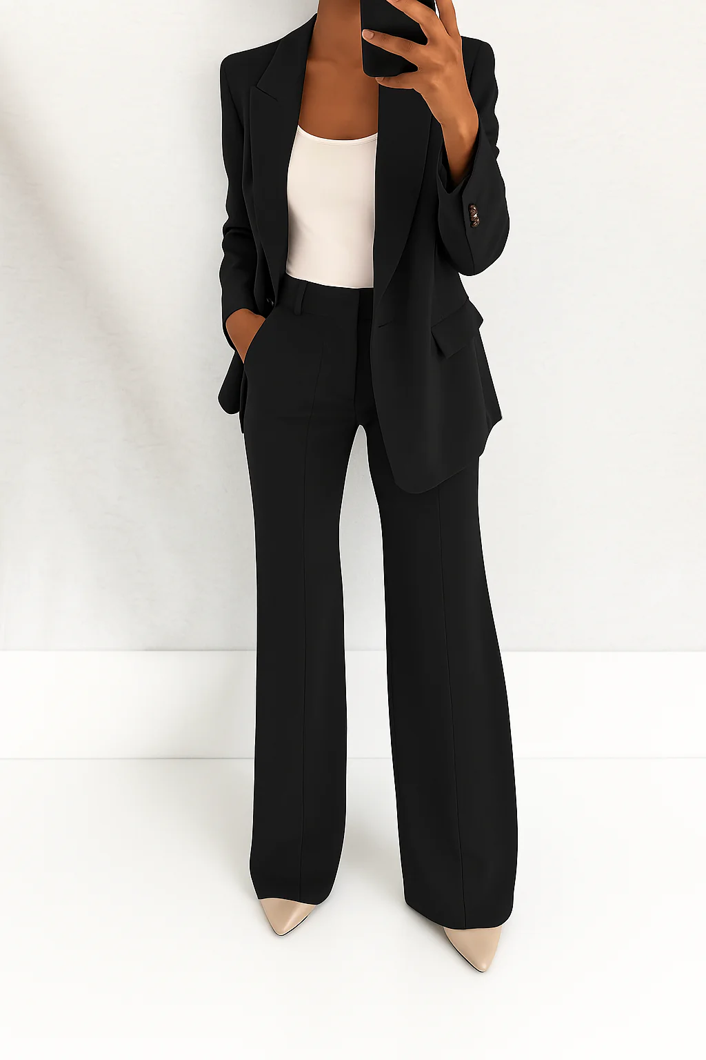 Elegante Damen Kombination Zweiteiler Blazer und Hose
