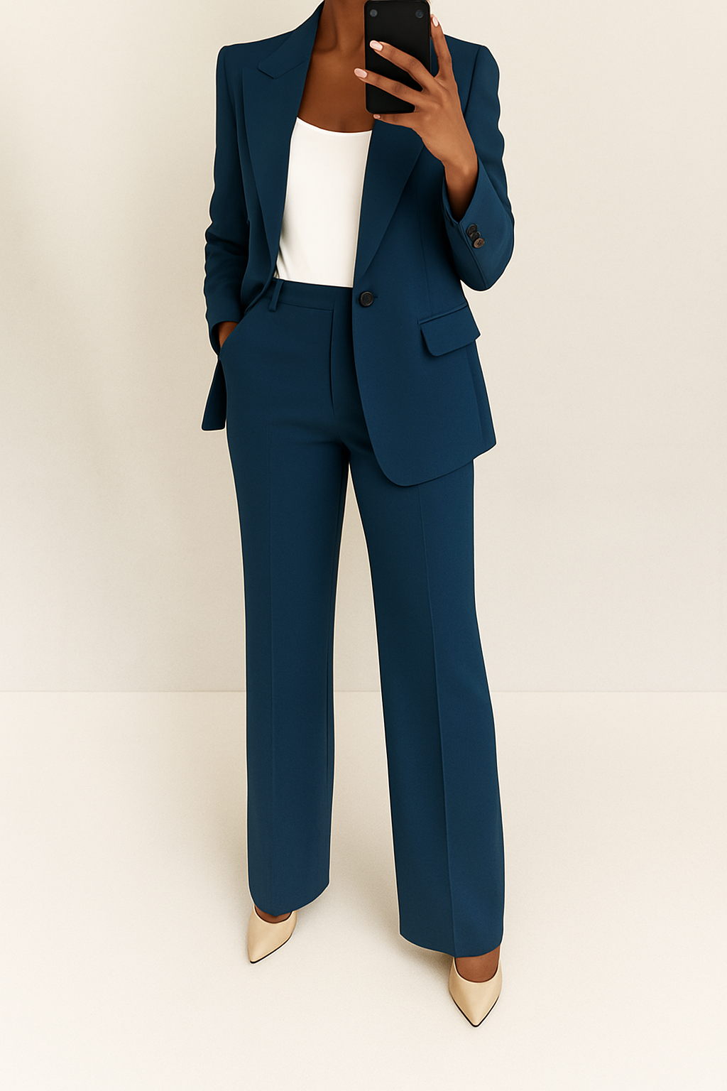 Elegante Damen Kombination Zweiteiler Blazer und Hose