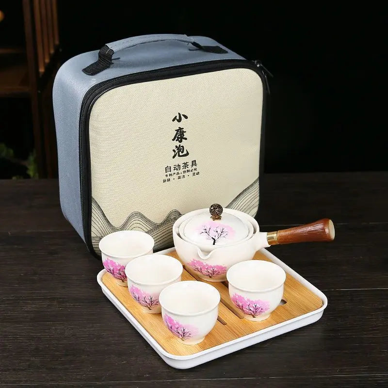 SakuraFlow Teekanne mit Drehbarem Teefilter aus Keramik