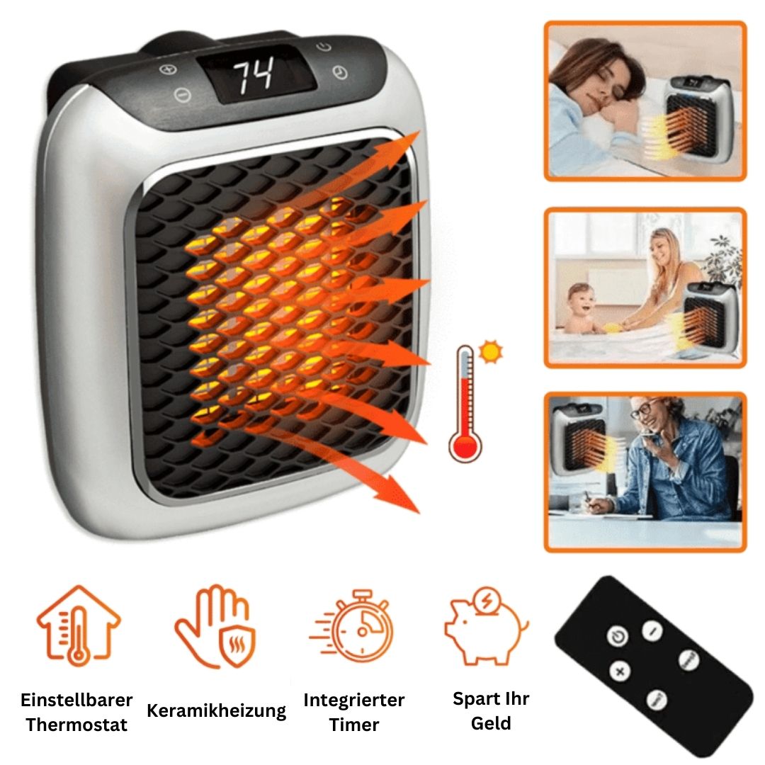 Kompaktowy grzejnik wentylatorowy 800W z filtrem