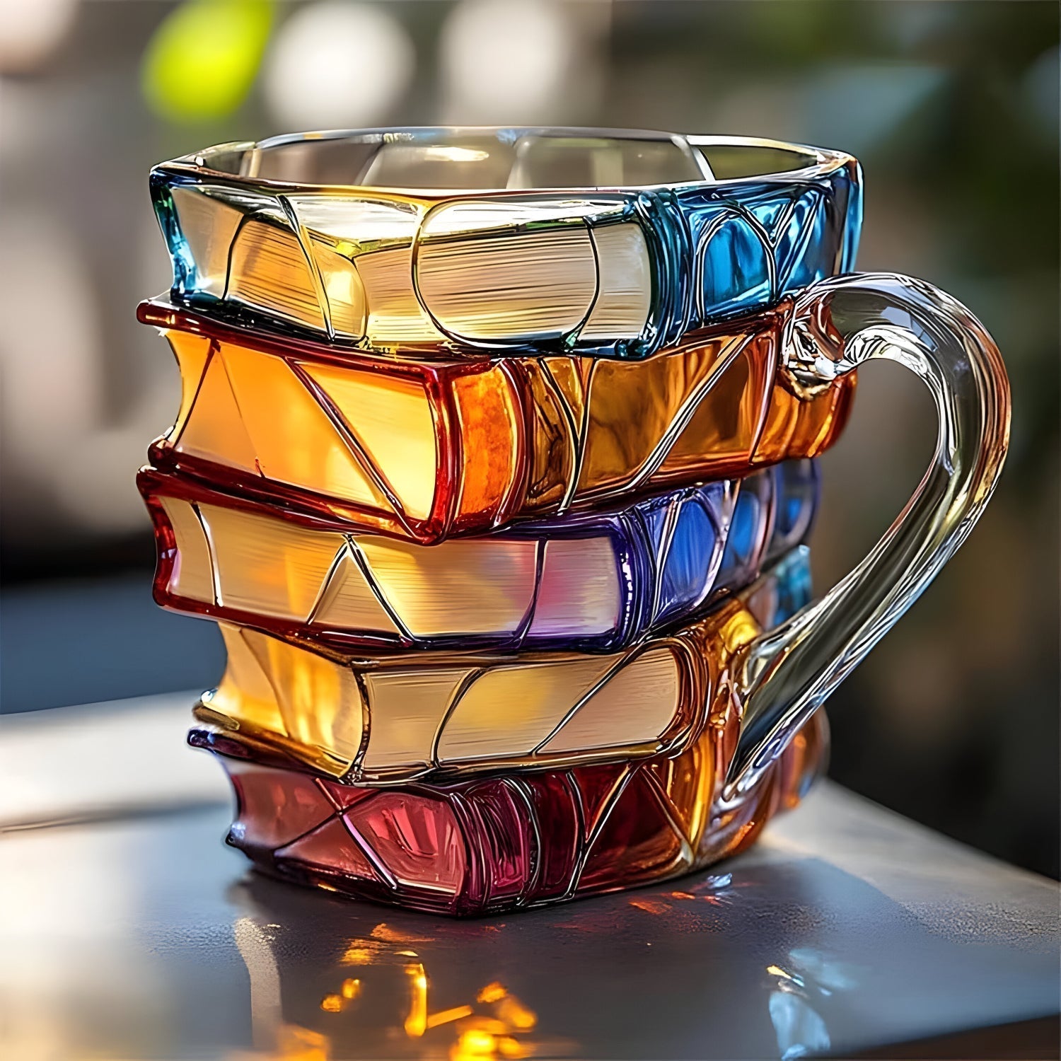 Plastischer Becher in Buchform aus Harz
