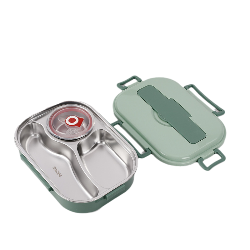 WarmPort Bento Lunchbox aus Edelstahl mit Fächern und Suppenschale