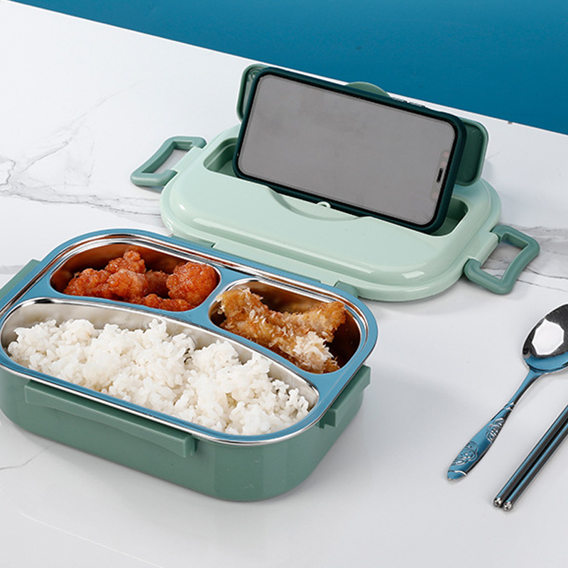 WarmPort Bento Lunchbox aus Edelstahl mit Fächern und Suppenschale