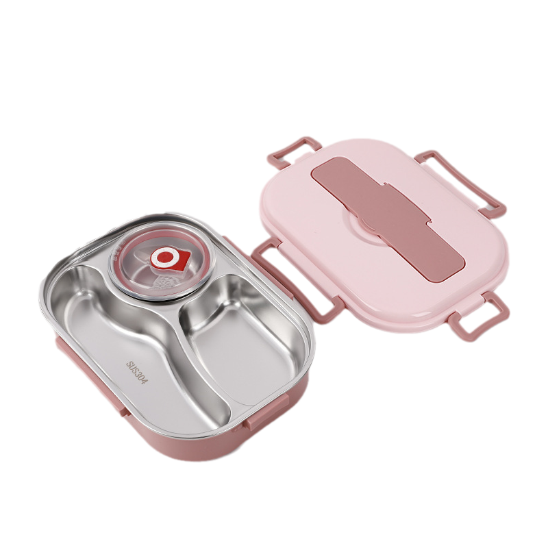 WarmPort Bento Lunchbox aus Edelstahl mit Fächern und Suppenschale