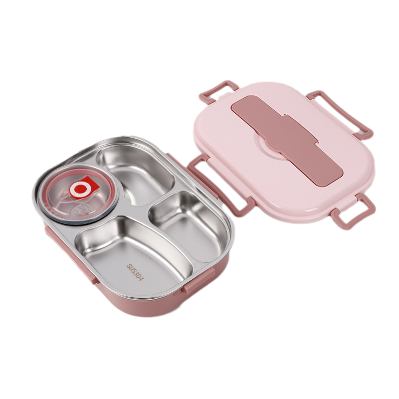 WarmPort Bento Lunchbox aus Edelstahl mit Fächern und Suppenschale