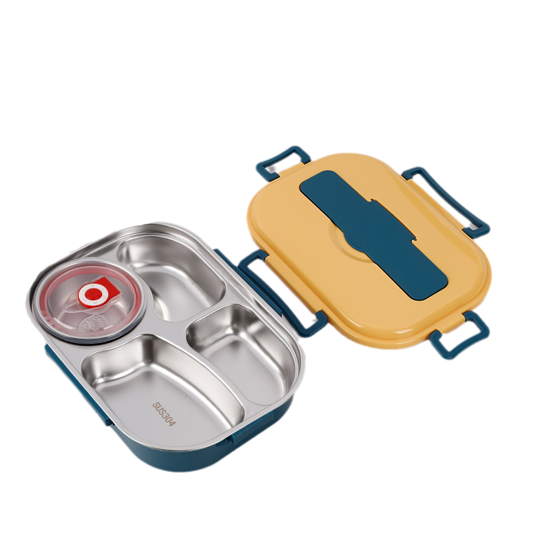 WarmPort Bento Lunchbox aus Edelstahl mit Fächern und Suppenschale