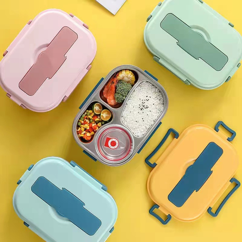 WarmPort Bento Lunchbox aus Edelstahl mit Fächern und Suppenschale