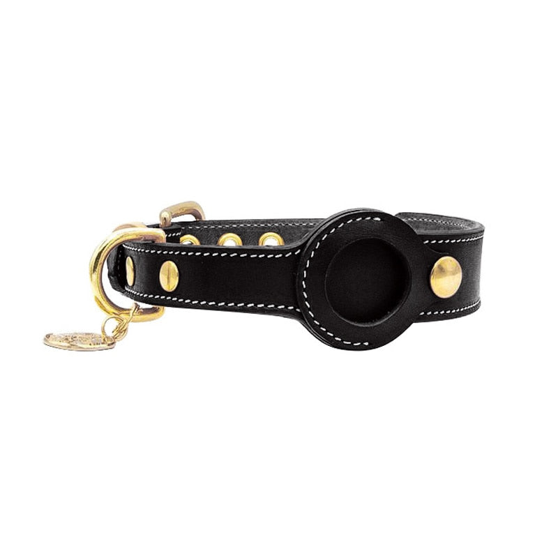 TrackPaw Hundehalsband mit Halterung für AirTag aus PU