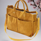 Schultertasche Damen Groß Cord für Freizeit und Arbeit