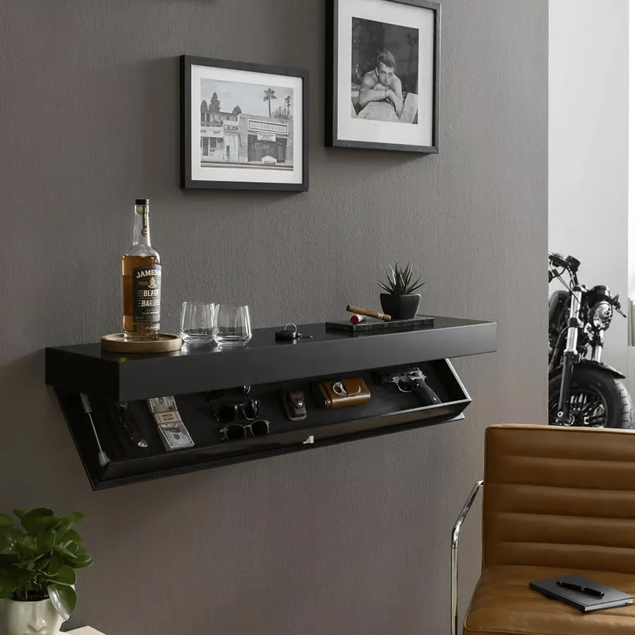 SecretBoard Wandregal mit Geheimfach Holz Schwebend Modern
