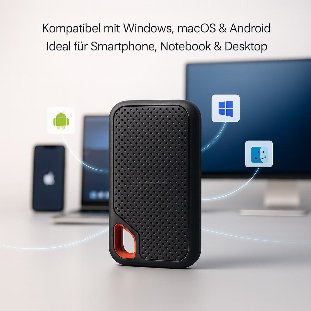 DataVault Externe SSD 2TB – Tragbarer Datenspeicher mit USB-C