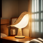 NestGlow fuglenatlampe med touchstyring og USB-opladning