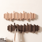 KlappHolz Wandgarderobe mit Haken Modern Platzsparend