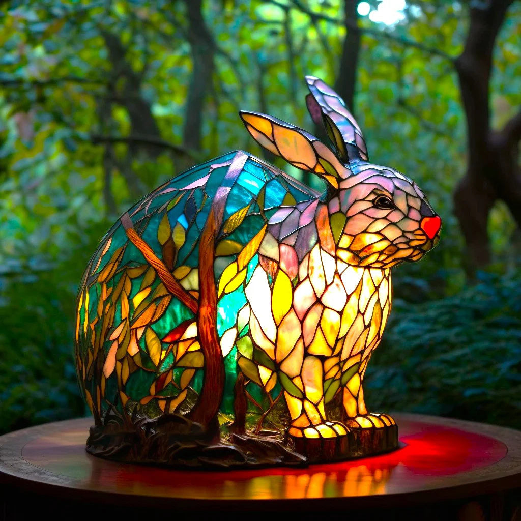 Lampa stołowa LichtTier Tiffany z motywem zwierzęcym