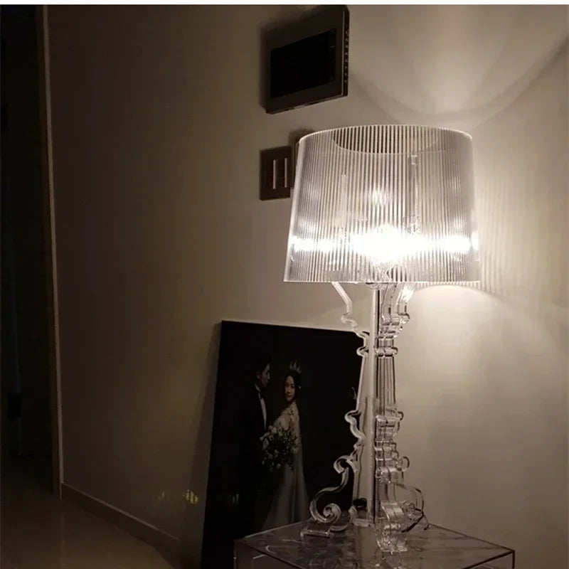 Lampa stołowa z akrylu regulowana wysokość z oprawą E27