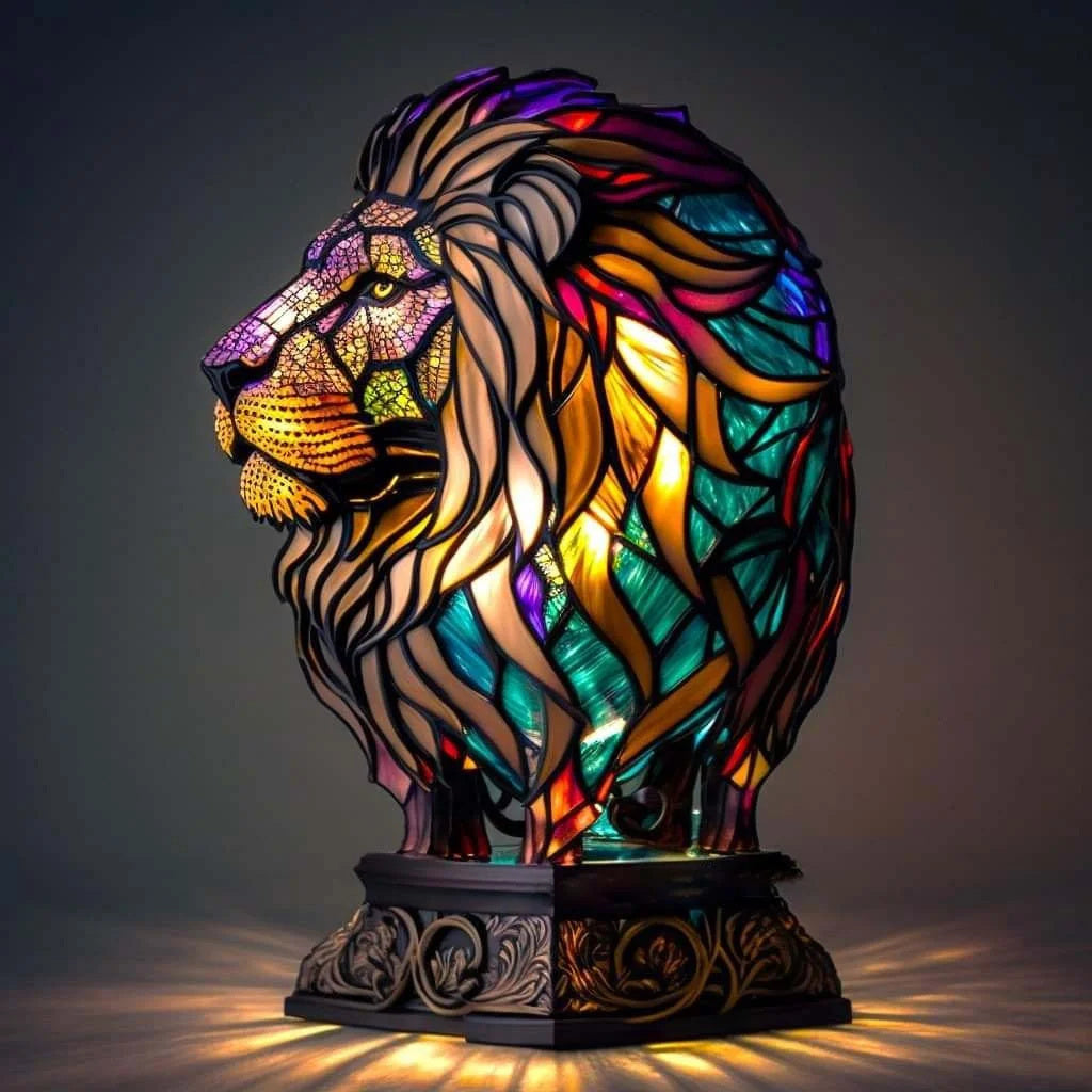 Lampa stołowa LichtTier Tiffany z motywem zwierzęcym