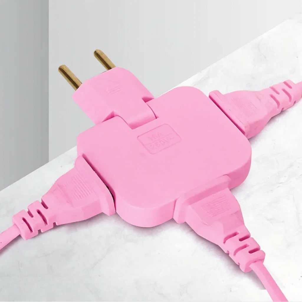PowerFlex Drehbarer 3-fach Steckdosenadapter mit 180° Schwenkkopf