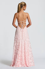 Blütenzauber Maxikleid mit Schnürdetail – Florales Sommerkleid Damen