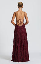 Blütenzauber Maxikleid mit Schnürdetail – Florales Sommerkleid Damen