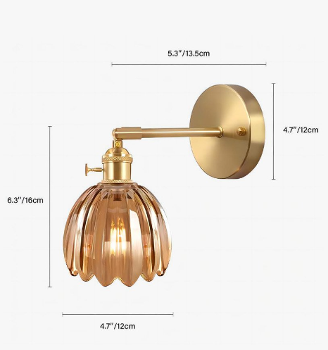 Wandleuchte mit Glas Schirm in Tulpenform