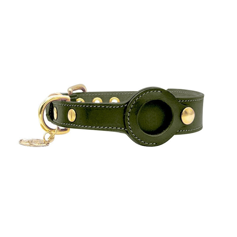TrackPaw Hundehalsband mit Halterung für AirTag aus PU