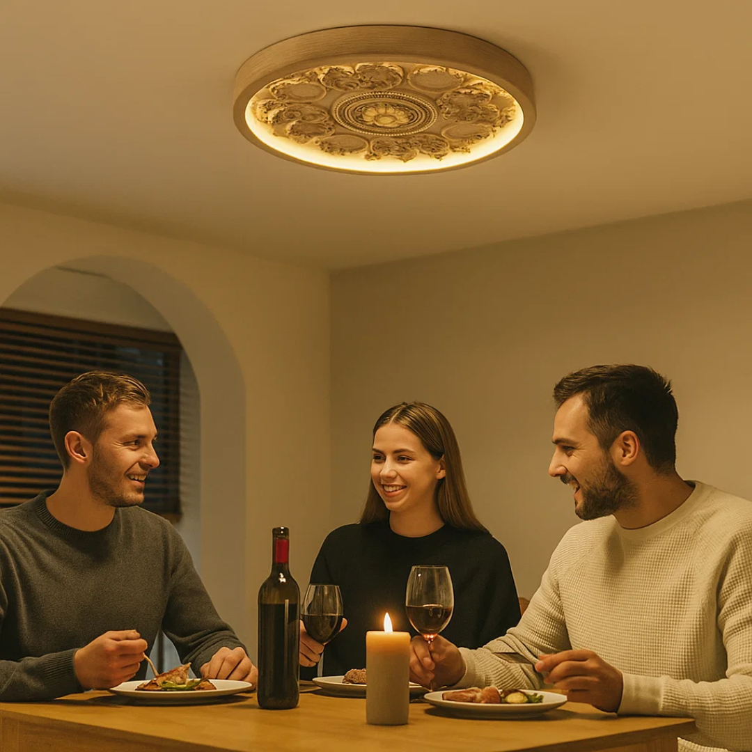 LichtAura Lampa sufitowa LED z możliwością ściemniania z pilotem Nowoczesna