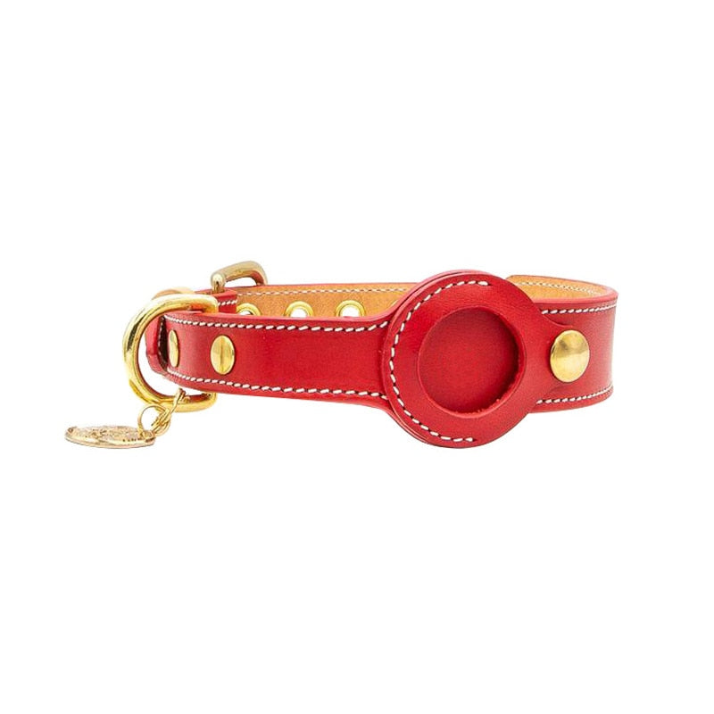 TrackPaw Hundehalsband mit Halterung für AirTag aus PU
