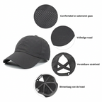 AirFlowCap sportskasket i mesh med hestehaleåbning