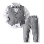 Gentino Kinderanzug Set – 4-teiliges Festliches Outfit mit Fliege