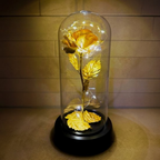 GoldFlora LED Rosenkugel unter Glasglocke dekoratives Geschenk
