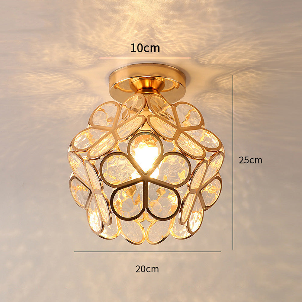 Lampa sufitowa z kryształowym wykończeniem, nastrojowe oświetlenie