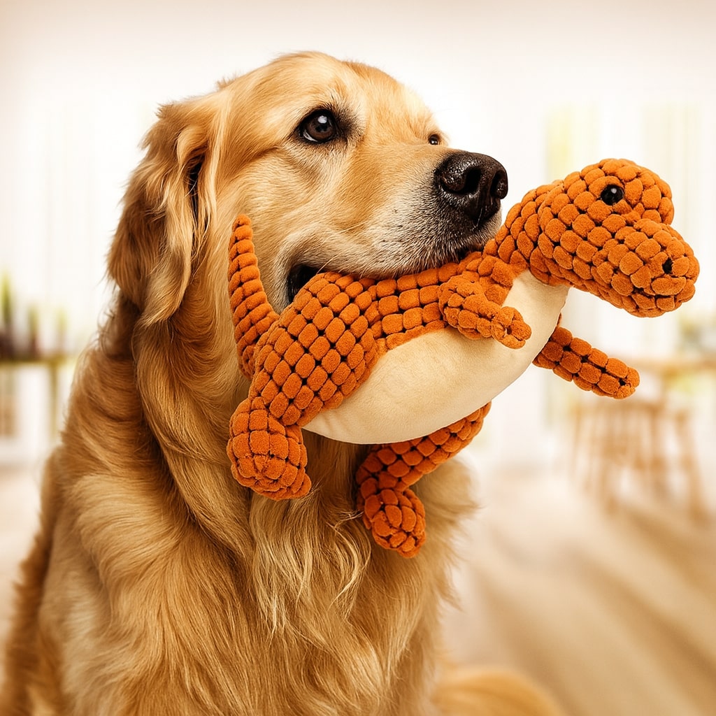 KauDino Hundespielzeug Dinosaurier für Kau- und Beschäftigungsspiele
