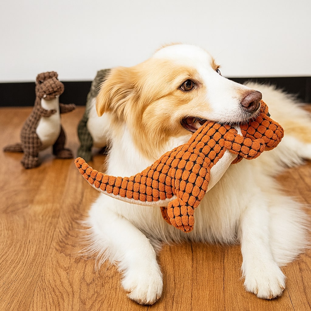 KauDino Hundespielzeug Dinosaurier für Kau- und Beschäftigungsspiele