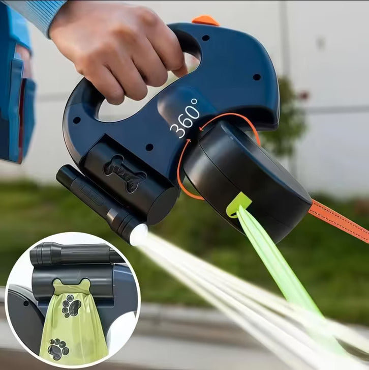 TierDuo FlexLeine – Rozciągliwa podwójna smycz z LED dla 2 zwierząt