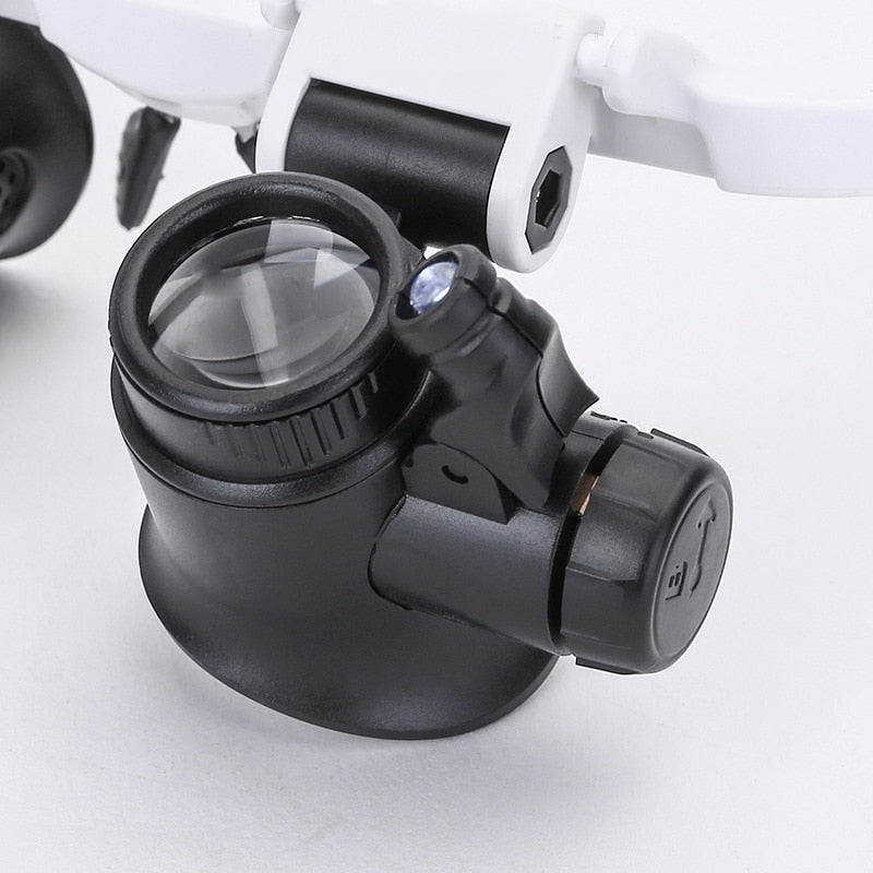 ZoomVision LED Lupenbrille mit Wechselobjektiven