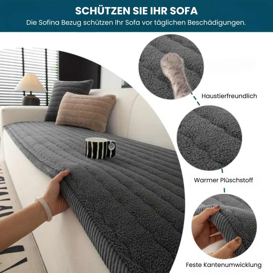 WohnPlüsch Sofabezug – Miękki, antypoślizgowy pokrowiec na sofę