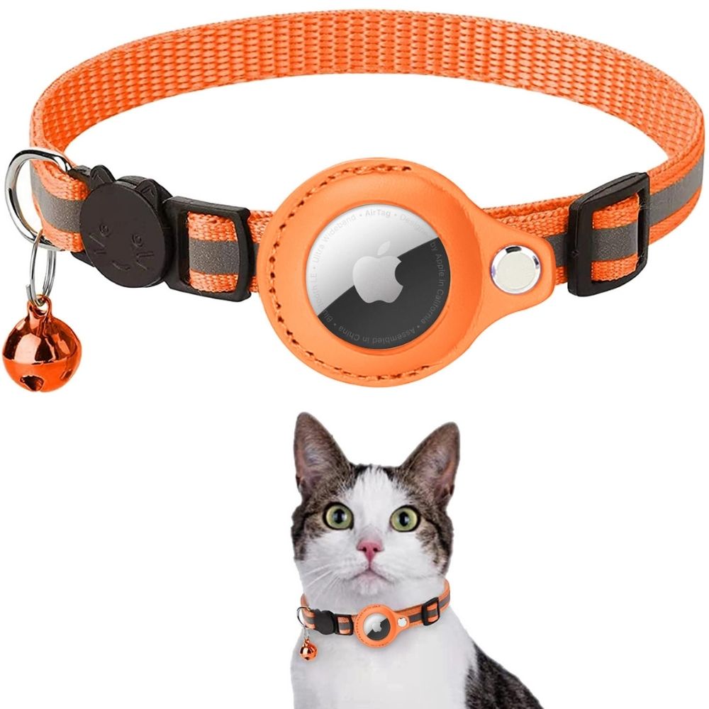 Reflektierendes Katzenhalsband mit Trackerhalter