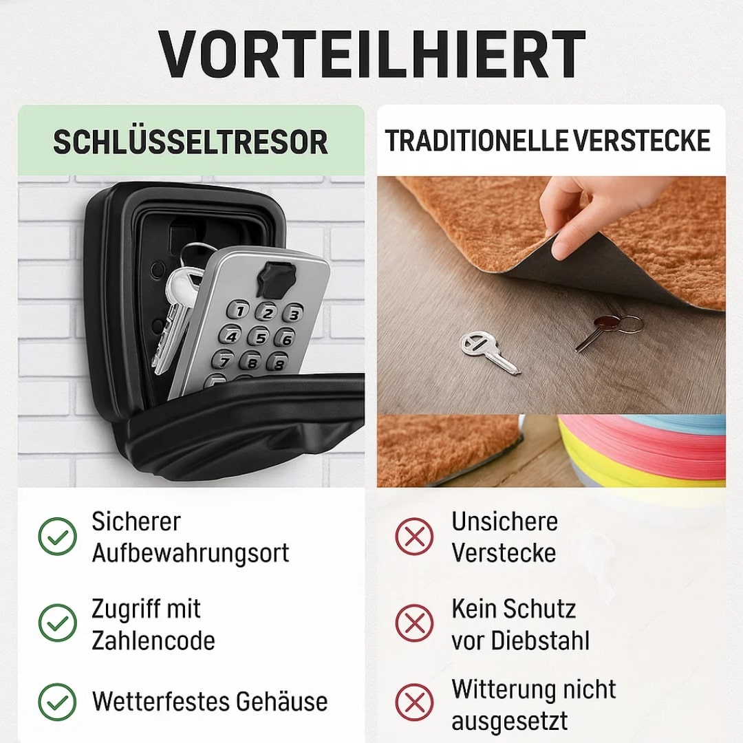 SchlüsselGuard Code-Tresor – Wetterfester Schlüsselsafe für Außen