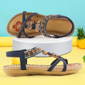 Komfortiva NaturSchritt Damen Ledersandalen im Boho-Stil mit Komfortfußbett
