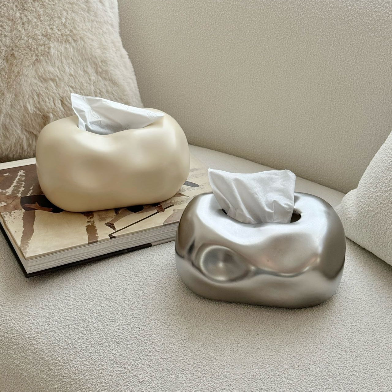Pojemnik na chusteczki ceramiczny w kształcie chmurki do domu