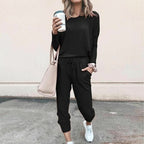 Lunavera Damen Zweiteiler mit weiter Hose Elegantes Freizeit-Set