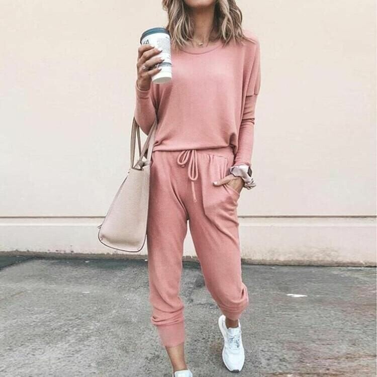 Lunavera Damen Zweiteiler mit weiter Hose Elegantes Freizeit-Set
