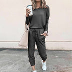 Lunavera Damen Zweiteiler mit weiter Hose Elegantes Freizeit-Set
