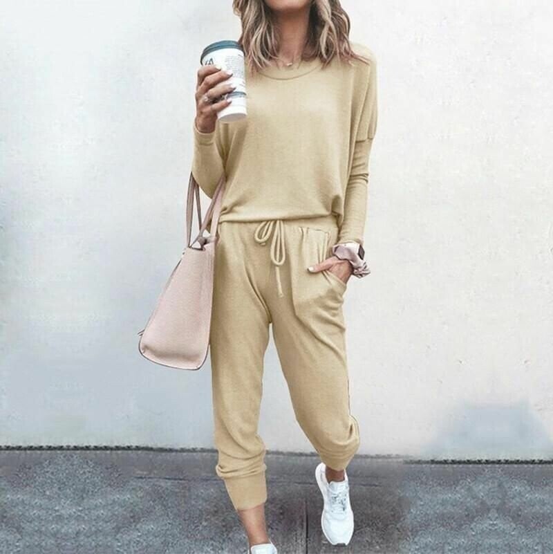 Lunavera Damen Zweiteiler mit weiter Hose Elegantes Freizeit-Set