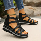 Luminara GlanzSchritt Damen Keilsandalen mit Strass und Plateau
