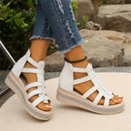 Luminara GlanzSchritt Damen Keilsandalen mit Strass und Plateau