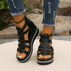 Luminara GlanzSchritt Damen Keilsandalen mit Strass und Plateau