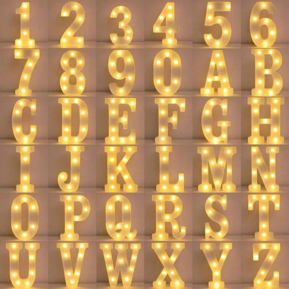 LED Litera Alfabet Lampa Dekoracyjna do Oświetlenia Wnętrz